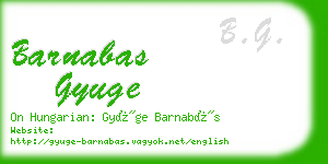 barnabas gyuge business card